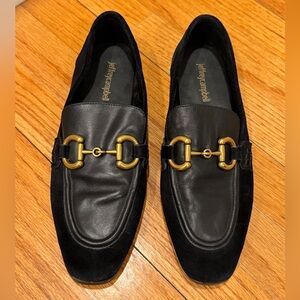 Jeffrey Campbell Women’s Black Leather & Suede Bit Loafers